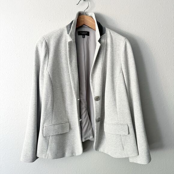 Talbots Aberdeen Knit Blazer Gray Heather Twill Jacket Women's Size 18wp - Picture 12 of 16